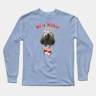 African Grey Parrot Walking Exercise Tennis Shoe Long Sleeve T-Shirt